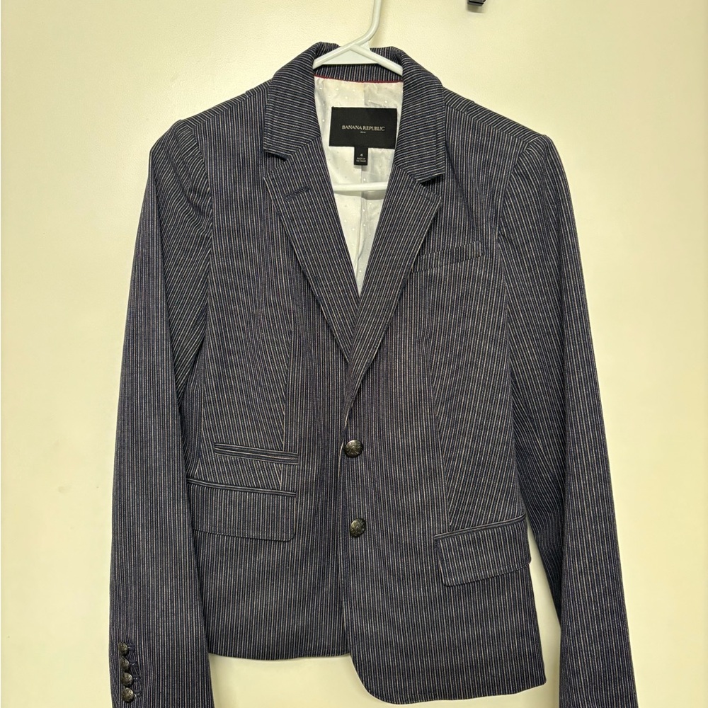 Banana Republic Blue and Cream Blazers Timeless Professional Wear